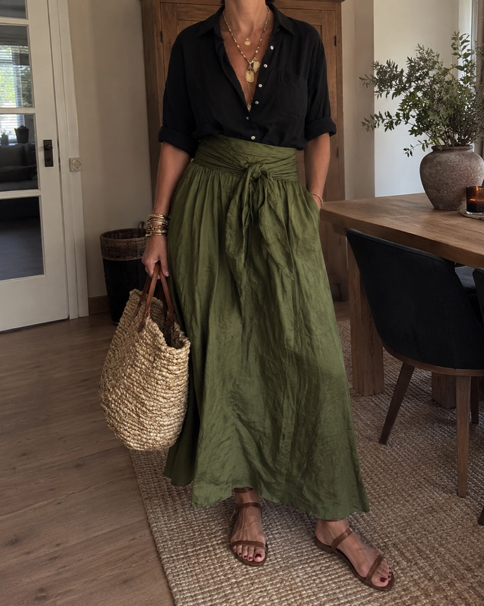 review green skirt