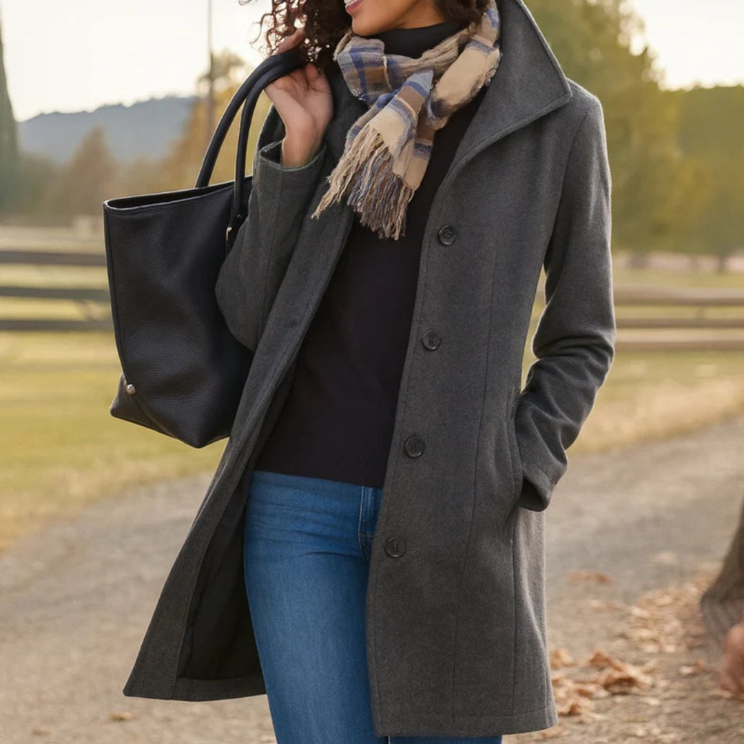 Emma | Women's Classic Mid-Length Single-Breasted Coat