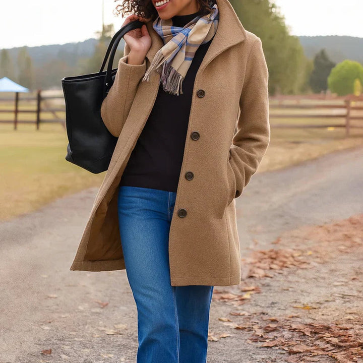 Emma | Women's Classic Mid-Length Single-Breasted Coat
