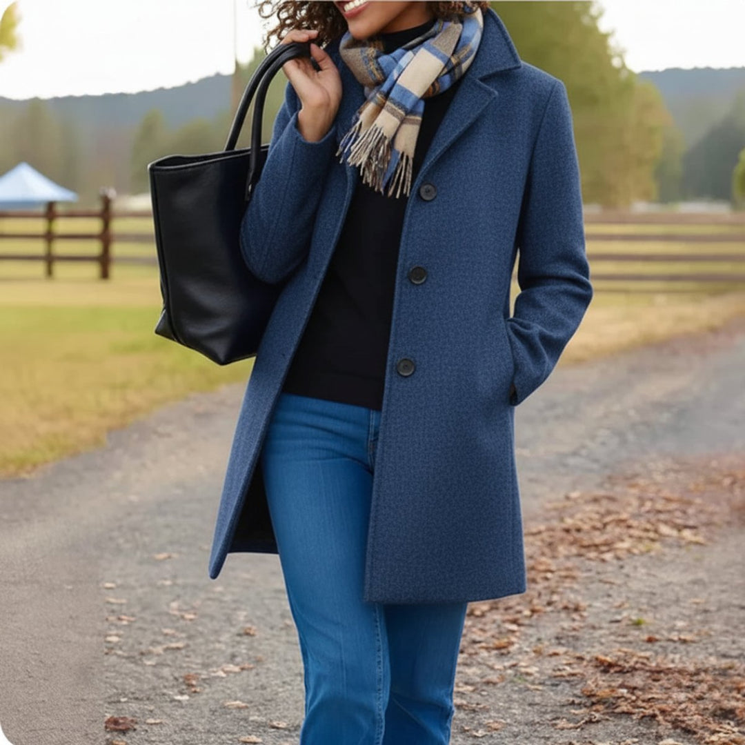 Emma | Women's Classic Mid-Length Single-Breasted Coat