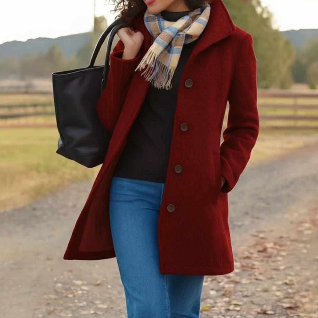 Emma | Women's Classic Mid-Length Single-Breasted Coat